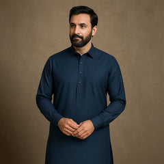 Blue Flex - Blended Textured Wash & Wear